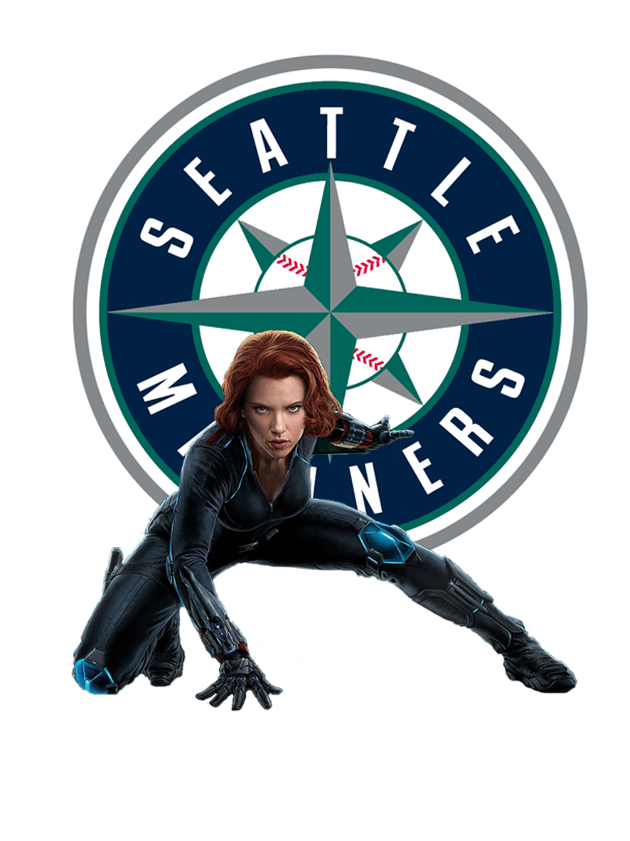 Seattle Mariners Black Widow Logo vinyl decal